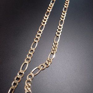 Primavera 24K Gold plated over Silver Figaro Chain 24 in